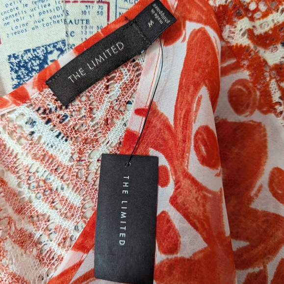 The Limited Orange and White Flutter Sleeve Blouse - Picture 6 of 6